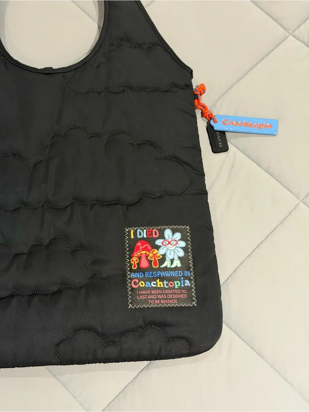 Coachtopia Loop Black Quilted Cloud Tote